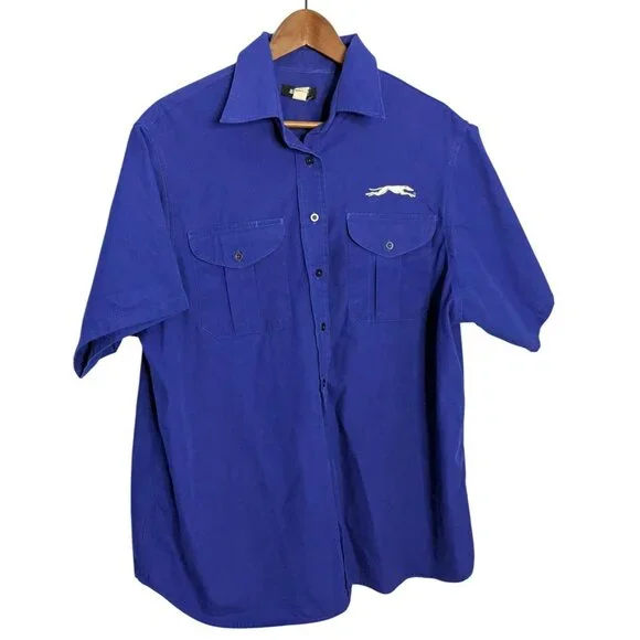 Affinity Apparel Blue Short-Sleeve Shirt Sz 22 Mens Polyester Cotton Greyhound - Picture 7 of 15